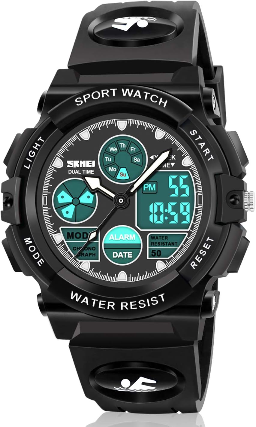 7132qTAKA6L._AC_SL1500_.jpg Kids Digital Watches, LED Waterproof Sports Watches - Image 1
